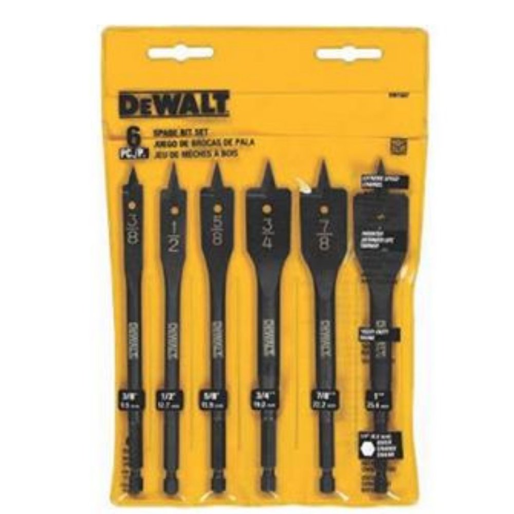 Dewalt Drill Bit Spade DW1587 6-Piece